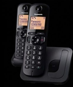 Panasonic KX-TGC210 Duo two-handset DECT cordless landline phone system with backlit LCD display and charging cradle, available in South Africa